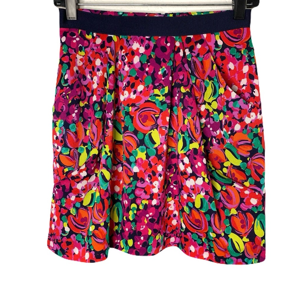 Lilly Pulitzer Size 2 Vibrant Abstract Floral Colorful Feminine Mini Skirt